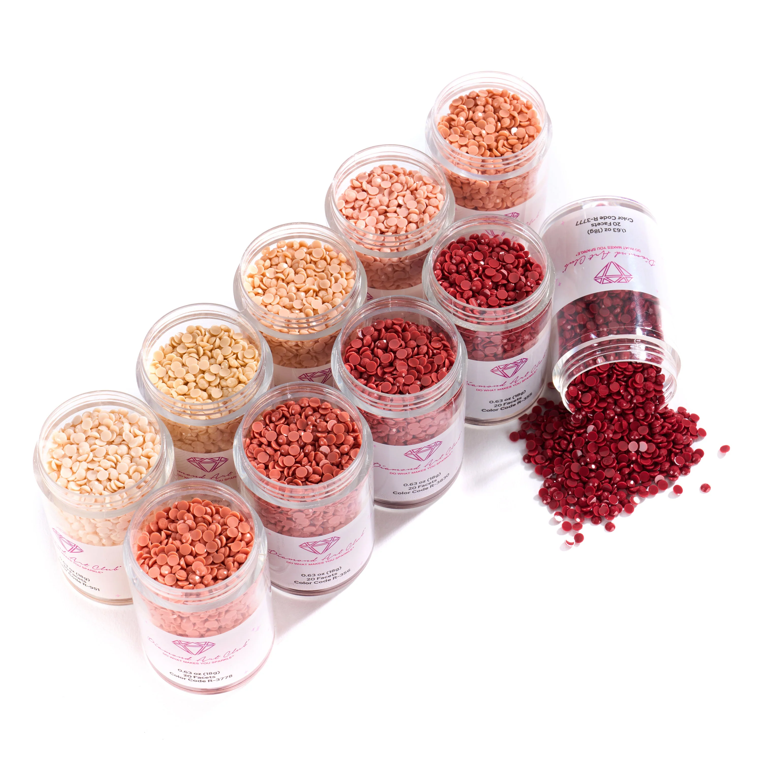 Bling Diamonds – Blushed Rosy Tones Round (Set of 10) - Image 3